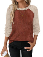 Womens Tops Long Sleeve Shirts Sweaters for Women Fall Teacher Outfits (Medium / Caramel Apricot)
