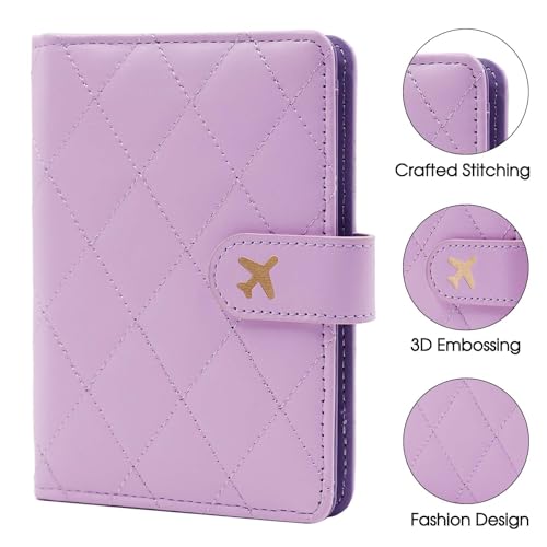 Premium Leather Passport Holder Covers Case (BA-LG PURPLE)