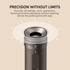 Fino Portable Electric Coffee Grinder with 28 Precise Grind Settings (Sandstone White)