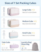 Packing Cubes for Travel (Stripe Combined / 7 Set)