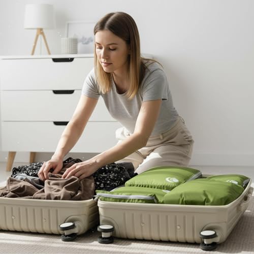 5 Set Compression Packing Cubes for Travel (Green / 5PCS)