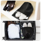 8PCS Travel Shoe Bags with Rope for Men and Women Large Shoes Pouch Organizers (Black)
