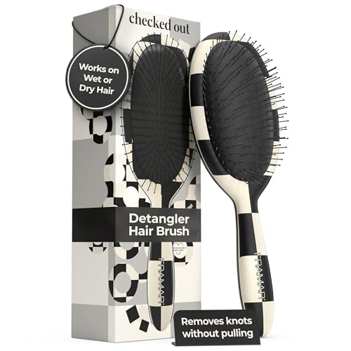 Checkered Print Hair Brush Detangler (Checkered)