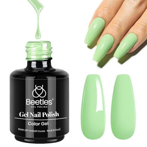 Beetles Green Gel Nail Polish (H - Creme Green | Spring Buds)