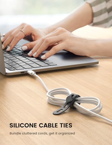 20 Pack Silicone Cable Ties (20pack / Classic Black)