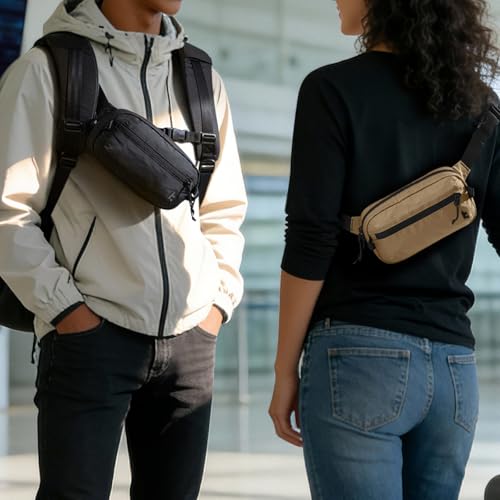 1.5L Sling Bag with RFID Blocking Crossbody Chest Pack for Men Women (Black / 1.5L)