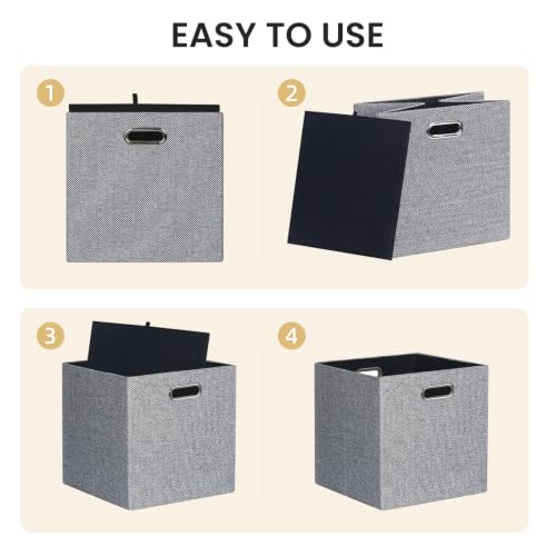 Fabric Storage Cubes (13×13×13/4pcs / Black/White Mixed)