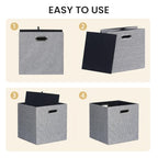 Fabric Storage Cubes (13×13×13/4pcs / Black/White Mixed)