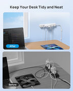 Wall Mount Surge Protector Power Strip with 360 Rotating Plug (White / 1.5FT Rotating Plug)
