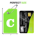 8 Pack Initial Luggage Tags for Suitcases Airplane Travel Essentials (Green / Letter C)
