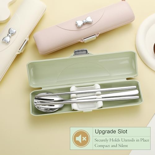 Travel Silverware Set with Case (Green)