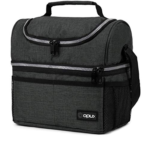 Insulated Lunch Bag for Men Women (Heather Charcoal)