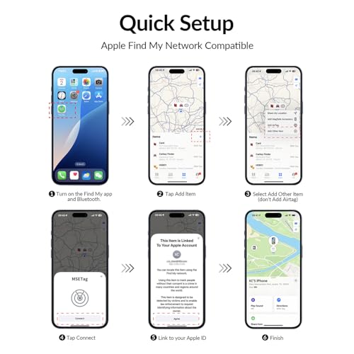Tracker Tag 2 Pack [Apple MFi Certified] Bluetooth Trackers Works with Apple Find My (Black & White - 2 Pack)