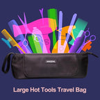 Hair Iron Tools Travel Bag with Heat Resistant Mat (Black)