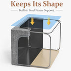 Clothes Storage Bins with Metal Frame for Closet (Gray / 40L)