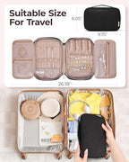 Jewelry Organizer Bag Travel Jewelry Storage Cases for Necklace (Medium / Black)