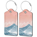 Mountain with Line Art 2 Pcs Luggage Tags (Mountain With Line Art)