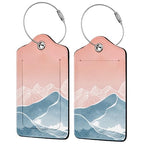 Mountain with Line Art 2 Pcs Luggage Tags (Mountain With Line Art)