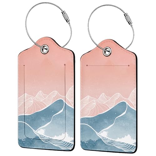 Mountain with Line Art 2 Pcs Luggage Tags (Mountain With Line Art)