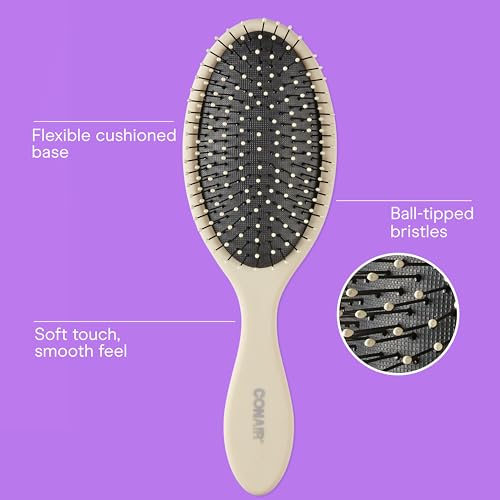 Hair Brush Set (Beige,Navy,Coral / 3 Count Full Size)