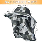 Sun Hat for Men Women with Neck Flap (6 3/4-6 7/8 / 1pack-grey Camo)