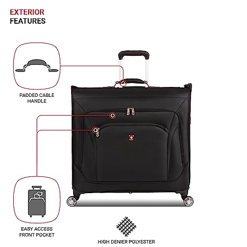 7895 Premium Garment Bag with Spinner Wheels (24 inch Spinner / Black)
