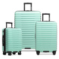 Boren Expandable Hardside Rugged Travel Luggage with 8 Spinner Wheels (3-Piece Set, USB Port in Carry-On / Mint)