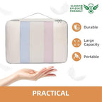 6 Set Packing Cubes Various Sizes Packing Organizer for Travel Accessories Luggage Carry On Suitcase (06-Beige / 6 Set-middle Mesh)