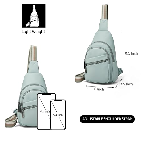 Sling Bag Crossbody Bags for Women Small Cross Body Bag Fanny Packs Chest Sling Purse for Daily Travel Leisure Sport (6-3 Green)