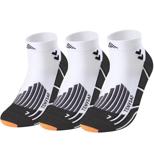 Compression Ankle Running Socks (13-16 / F-white White White)