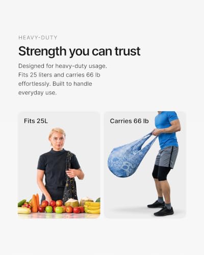 XL 25L Tote Foldable Packable Reusable Grocery Shopping Bag (Gray)