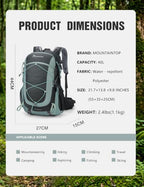 40L Hiking Backpack Daypack Travel Camping Bag for Men&Women (Slate Gray-40l / 40L)