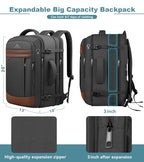 Expandable Travel Backpack (Khakiblack / 17.3 Inch (20''x13''x10''))