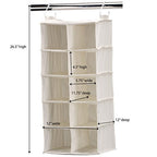 311344 10 Pocket Hanging Shoe Storage Organizer for Closets (Natural)