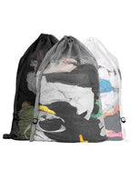 Mesh Laundry Bags with Adjustable Shoulder Strap (Grey, White, Black-1)