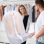 6PK Garment Bags for Hanging Clothes (60" 6PK / White-Translucent)
