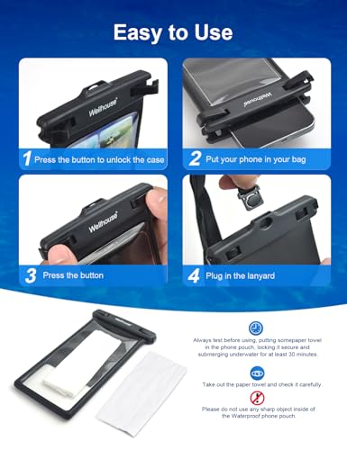 Waterproof Phone Pouch (2 Pack - Black & Green 8.0")
