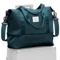 Travel Duffle Bag Carry On Weekender 18x14x8 Gym Work Bags for Women Men (A15-Peacockblue-expandable / Large)