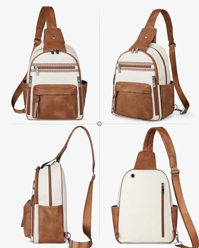 Large Sling Bag for Women (Beige Brown)
