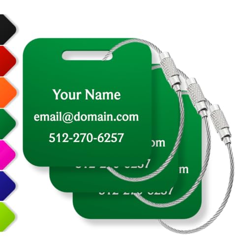 Custom Luggage Tags (Green / Acrylic Tags (Light, Bright & Durable))