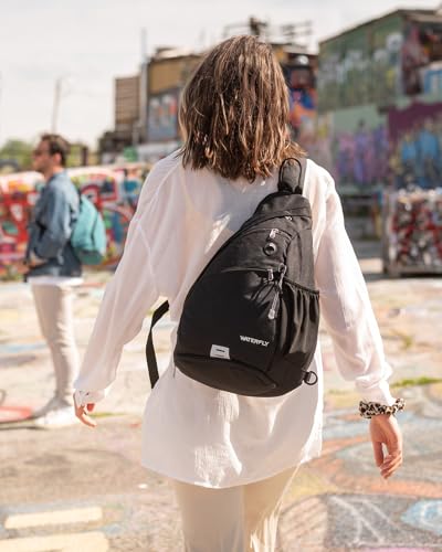 Large Sling Bag Crossbody Backpack Chest Pack for Men Women (Large / Black)