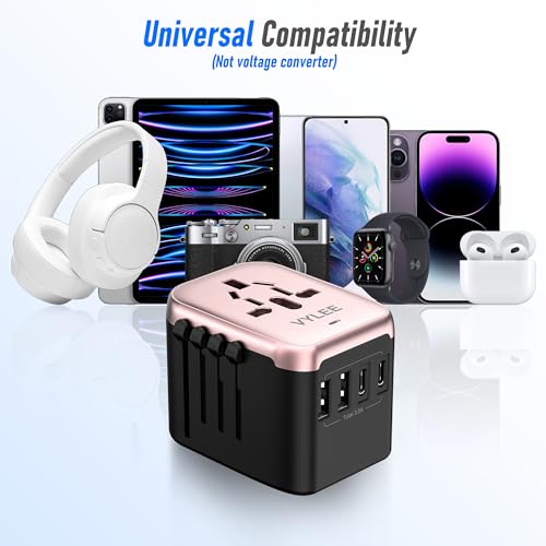 Universal Travel Adapter (Rose Gold)
