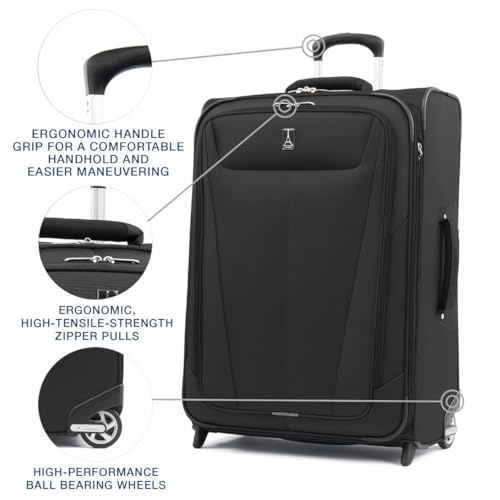 Maxlite 5 Softside Checked Luggage Upright (Checked-Medium 26-Inch / Black)