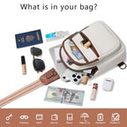 Sling Bag for Women Crossbody Bags Fanny Pack Sling Purse Backpack Vegan Leather Shoulder Bag Gifts Travel Handbag Anti Theft Beige (Beige)