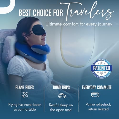 Travel Neck Pillow for Airplane (Black / X-Large)