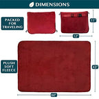 Travel Blanket Pillow (Wine / 60 x 43 inches)