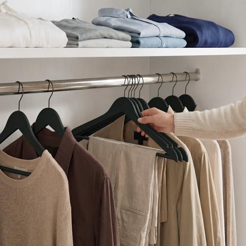 Wooden Coat Hangers (0.5"T (20 pack) / Matte Black)