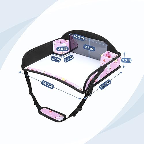 Kids Travel Tray for Toddler Car Seat (Pink Unicorn)