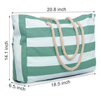 Beach Bags for Women Large Waterproof Beach Tote Bag Zipper Beach Bags Waterproof Sandproof Swim Pool Bag Large Tote (Green)