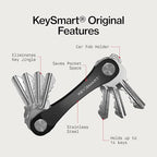 KeySmart Original Key Holder (8 Keys / Black (2 Pack))